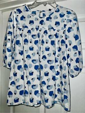 Michelle McDowell Blue Spotted Top